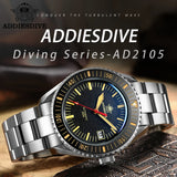 ADDIESDIVE Men's Watches Ceramic bezel Leather/Stainless Steel Sapphire Automatic Mechanical Watch 20ATM Waterproof Reloj Hombre
