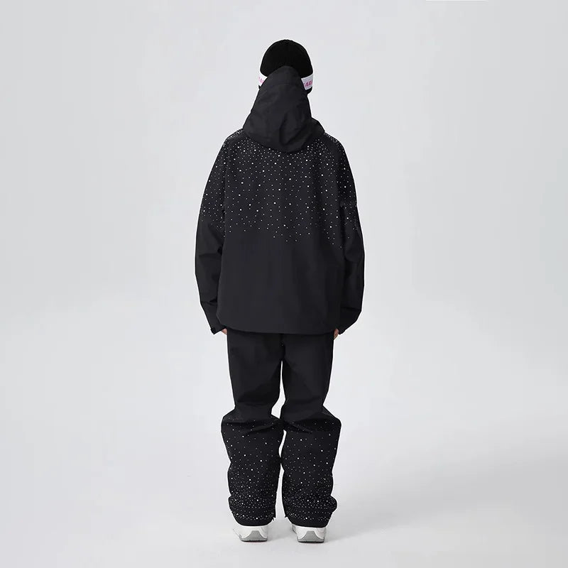 2025 Adult Fashion New Ski Suit Shirt Pants Winter Skiing Sports Windproof Waterproof Wear-resistant Warm Loose Women Ski Sets