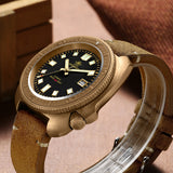 ADDIESDIVE AD2104 Retro Men's Watch CUSN8 Bronze Case Sapphire Automatic Mechanical Watch Watches Waterproof Luminous Wristwatch