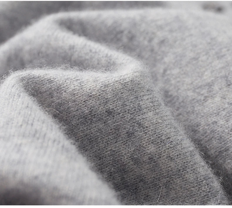 Men's POLO Collar Knitted Pullover Sweater 100% Cashmere Long Sleeved Shirt Casual Business Solid Color Men's Tops Autumn Winter