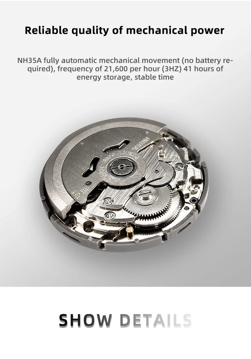 ADDIESDIVE Men's Watches Ceramic bezel Leather/Stainless Steel Sapphire Automatic Mechanical Watch 20ATM Waterproof Reloj Hombre