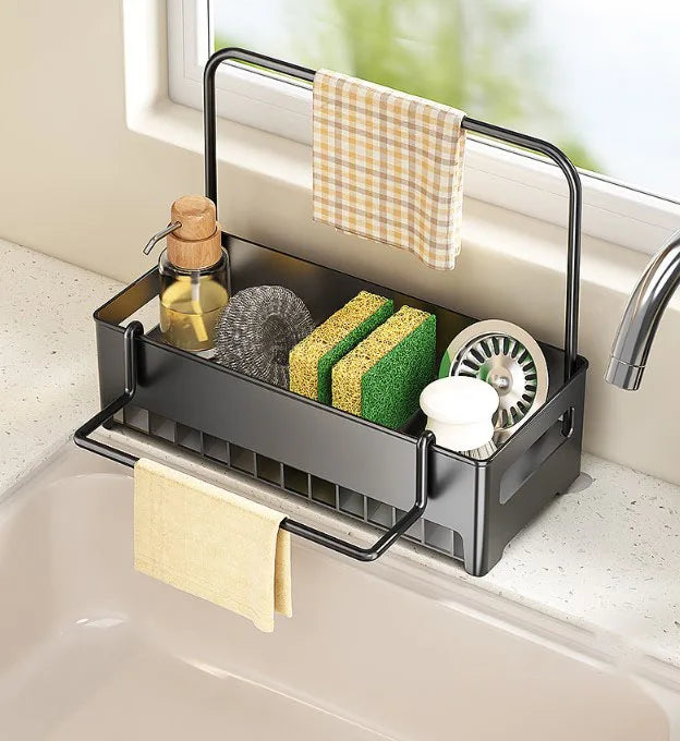 Kitchen Storage Rack Rag Drain Household Sink Sponge Shelf Faucet Dishwasher Sink Multi-function Storage Tool