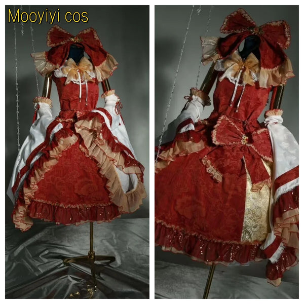 New Mooyiyi cos Hakurei Reimu Cosplay costume Halloween Christmas Role Playing Party Comic Red Dress New Touhou Project