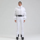 Winter New Female Skiing Jumpsuit Snowfield Waterproof Adult Ski Clothes Warm Thick Snow Tracksuit Women Slim Outdoor Sport Suit