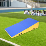 Gymnastics Training Mat, Non-Slip PU Leather Foldable Incline Wedge Gymnastics