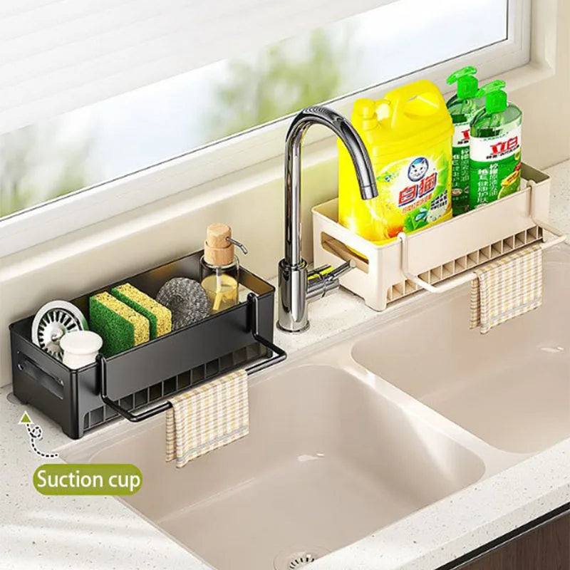 Kitchen Storage Rack Rag Drain Household Sink Sponge Shelf Faucet Dishwasher Sink Multi-function Storage Tool