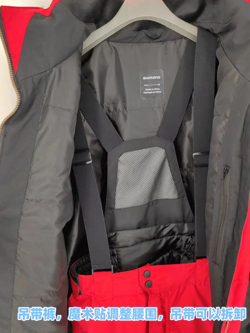 Men's Winter Rock Fishing Clothing Suit, Thick, Warm, Sprint Coat, Overall Pants, Thin, Waterproof, 2-Piece Suit, New, 2024