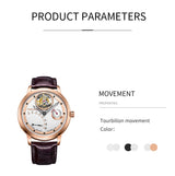TOPHILL Fashion Waterproof Tourbillon Watches For Men Automatic Movement Self-wind Men's Mechanical Wristwatch Sapphire Glass