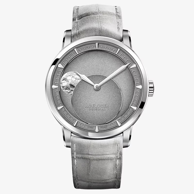 AGELOCER Original Astronomer Watch Men's Luxury Watch Automatic Mechanical 29.51-day Moon Phase Watch Birthday Gift for Men