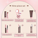 Makeup Case Gift Set Makeup Gift For Girls High Pigmented Lip Gloss BB Cream Eye Shadow Blush Concealer Eyebrow Pencil Cosmetics