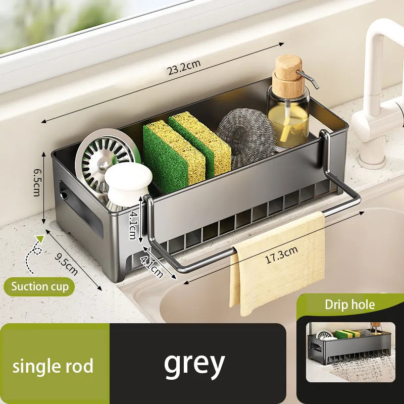 Kitchen Storage Rack Rag Drain Household Sink Sponge Shelf Faucet Dishwasher Sink Multi-function Storage Tool